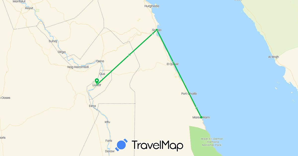 TravelMap itinerary: bus in Egypt (Africa)